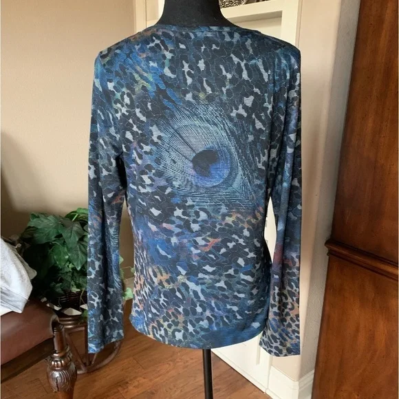 Alberto Makali‎ Blue Asymmetrical Studded Top - Picture 2 of 9